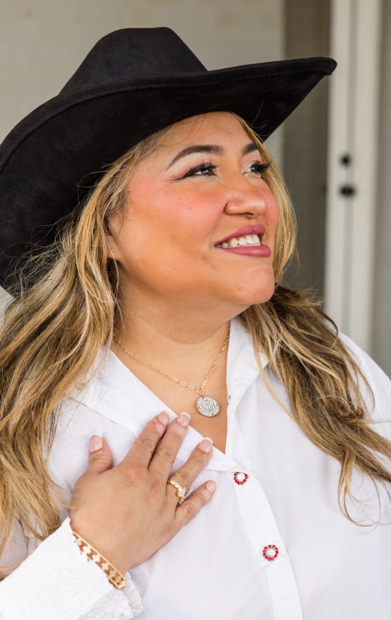 Ruby Button Top - Simply Polished Boutique