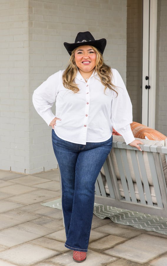 Ruby Button Top - Simply Polished Boutique