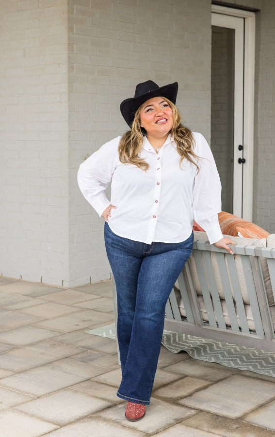 Ruby Button Top - Simply Polished Boutique