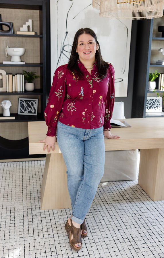 Savannah Smocked Blouse - Simply Polished Boutique