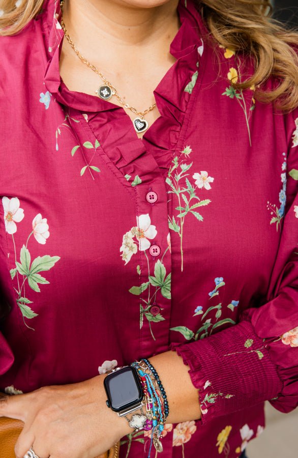 Savannah Smocked Blouse - Simply Polished Boutique