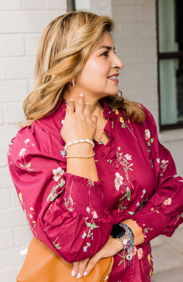 Savannah Smocked Blouse - Simply Polished Boutique