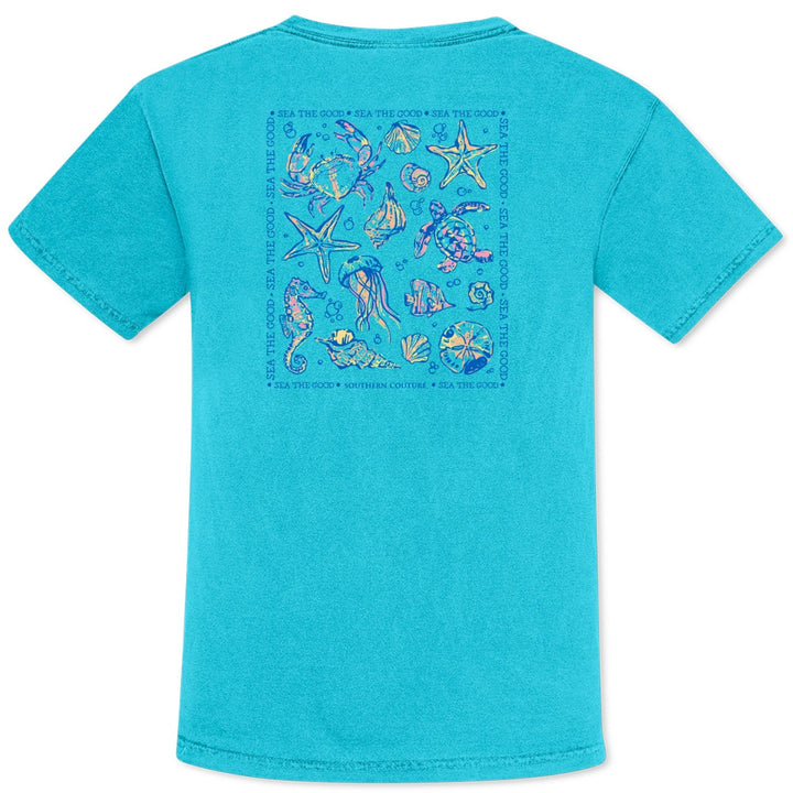 Sea the Good Comfort Colors Tee – Lagoon Blue - Simply Polished Boutique