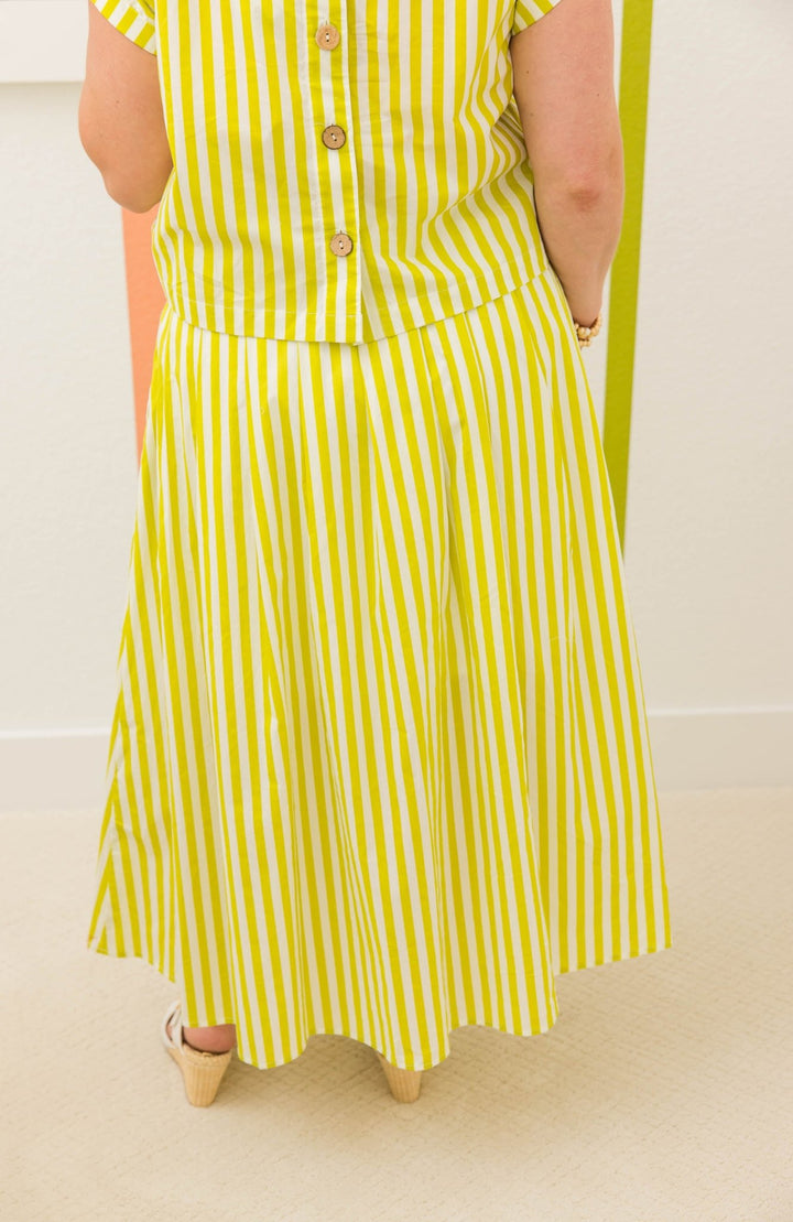 Seaside Stripe Midi Skirt - Simply Polished Boutique