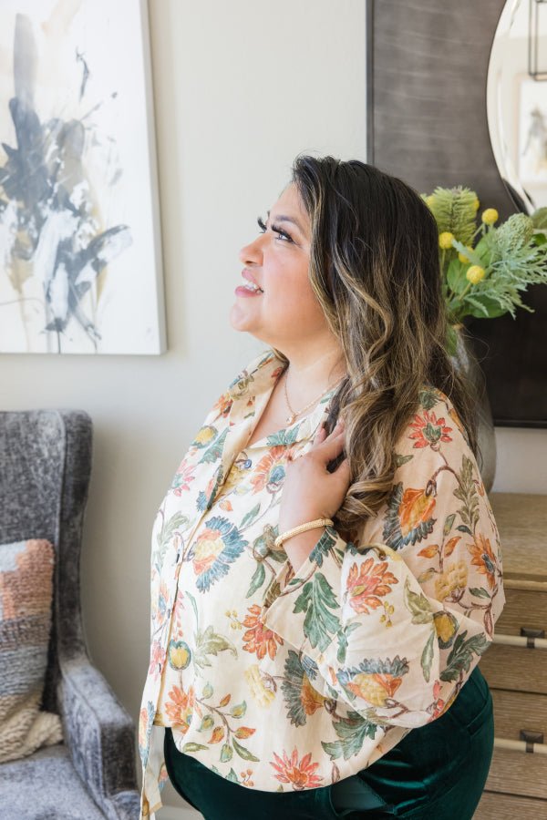 Sky Button Top - Simply Polished Boutique