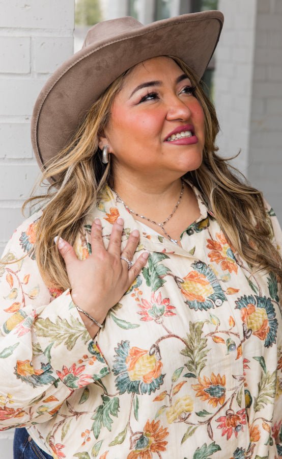 Sky Button Top - Simply Polished Boutique