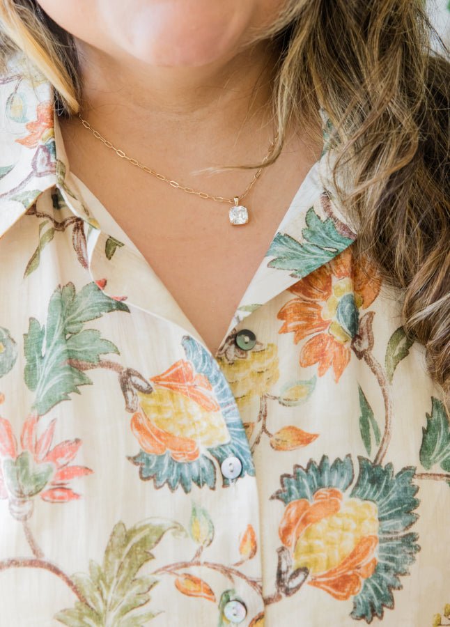 Sky Button Top - Simply Polished Boutique