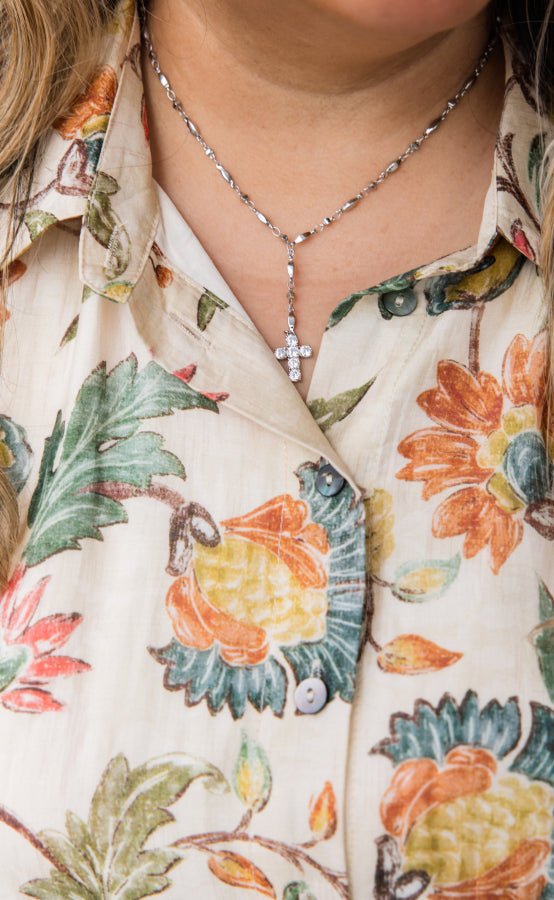 Sky Button Top - Simply Polished Boutique