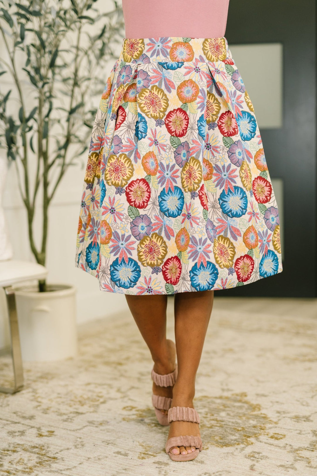 Sound Mind Floral Midi Skirt - Simply Polished Boutique