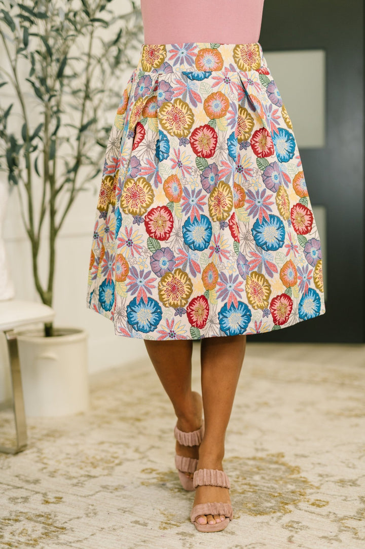 Sound Mind Floral Midi Skirt - Simply Polished Boutique