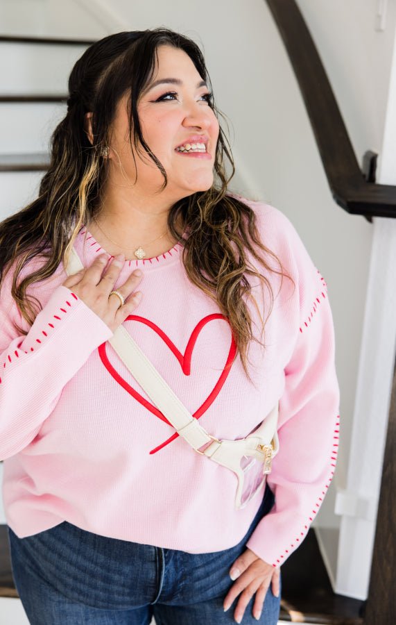 Stitched with Love Sweater - Simply Polished Boutique