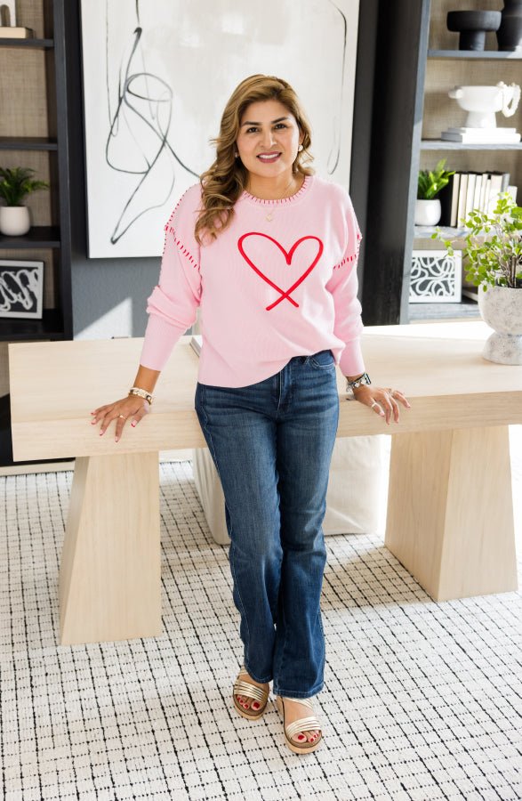 Stitched with Love Sweater - Simply Polished Boutique