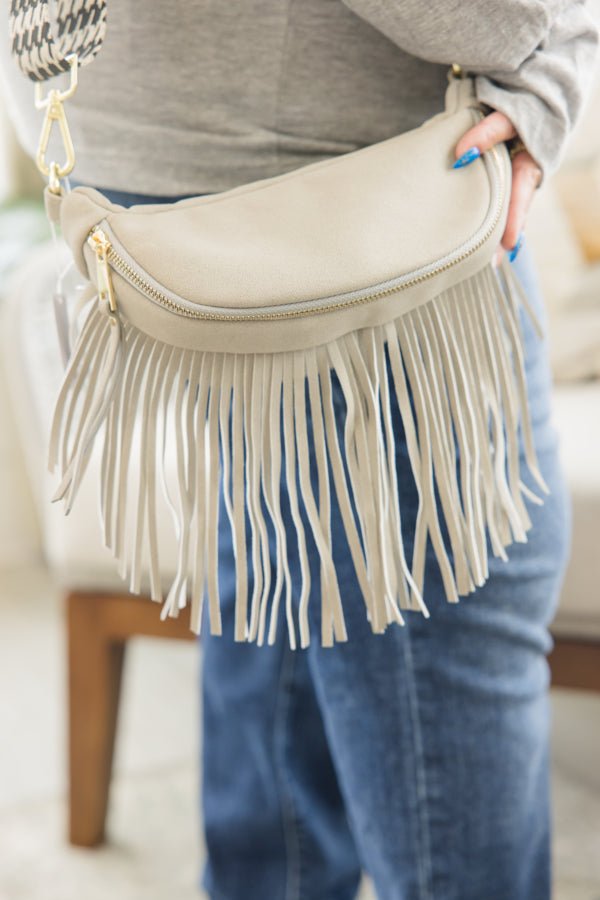 Suede Removeable Fringe - Bum Bag - Hip Bag - Simply Polished Boutique