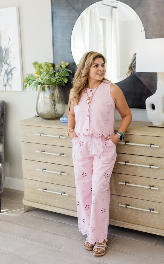 Tessa Eyelit Crop Top - Simply Polished Boutique