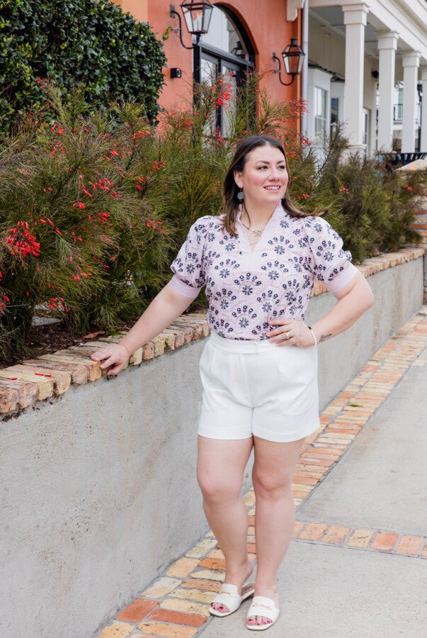 The Blush Garden Puff Sleeve Top - Simply Polished Boutique