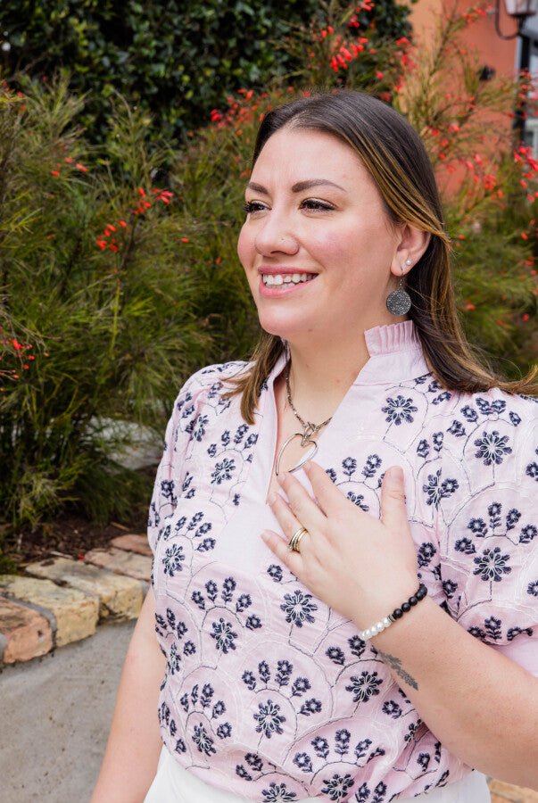 The Blush Garden Puff Sleeve Top - Simply Polished Boutique