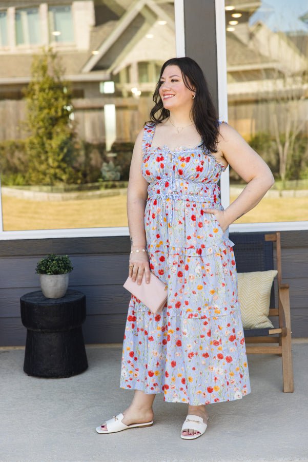 The Callie Frill Midi Dress - Simply Polished Boutique