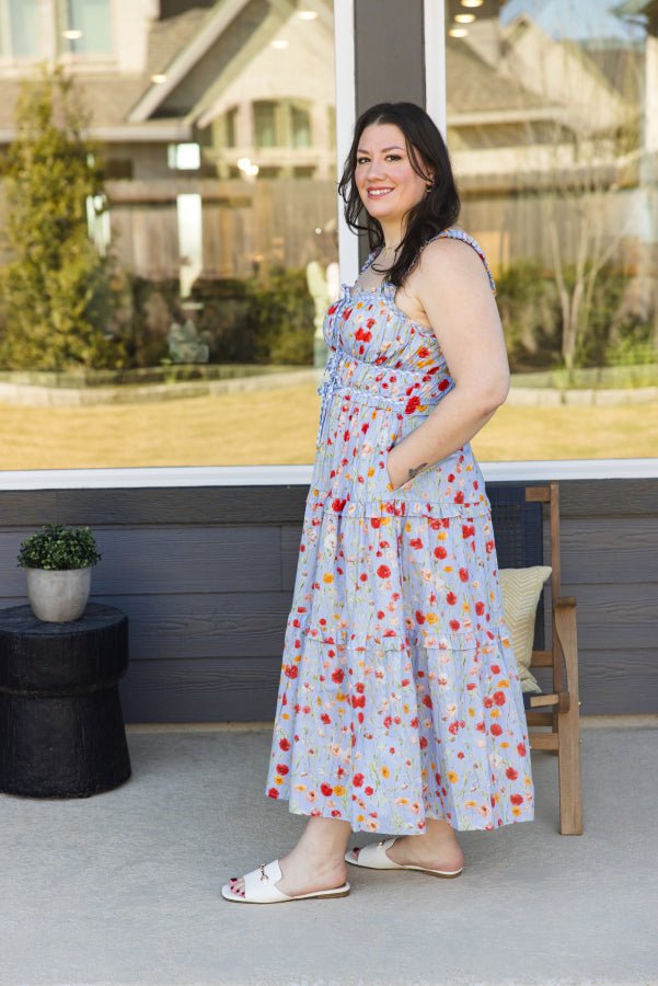 The Callie Frill Midi Dress - Simply Polished Boutique