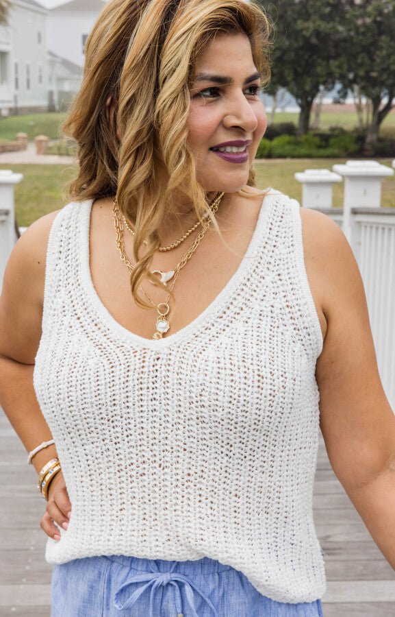 The Coastal Knit Tank - Simply Polished Boutique