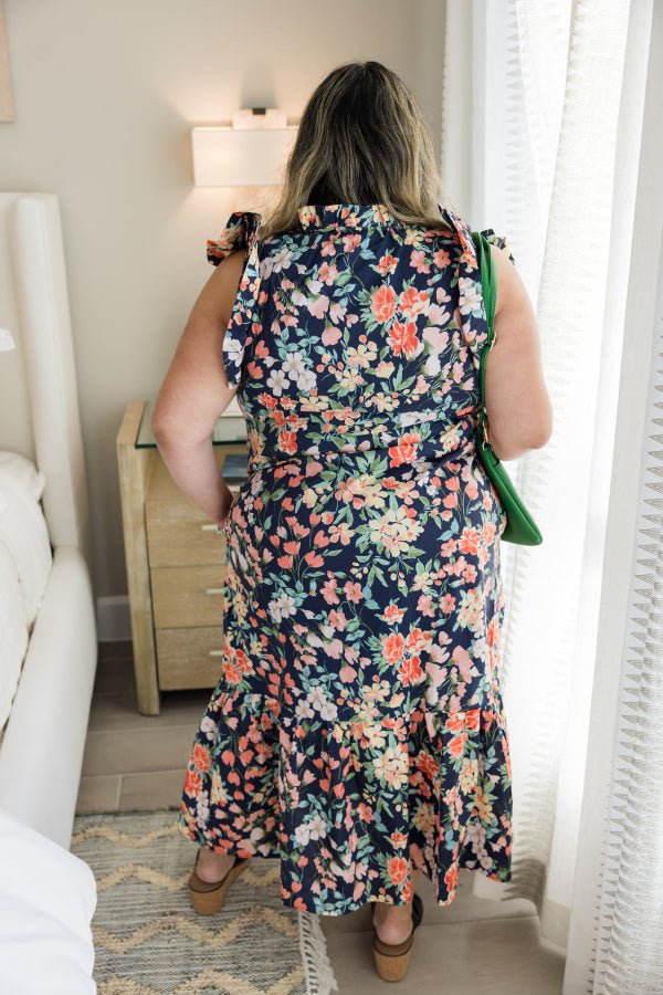 The Delaney Button Midi Dress - Simply Polished Boutique