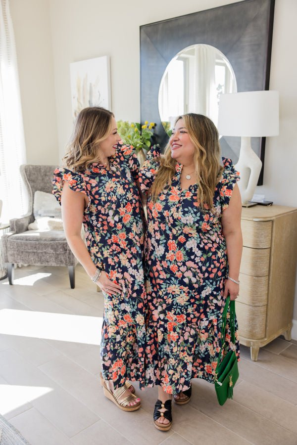 The Delaney Button Midi Dress - Simply Polished Boutique