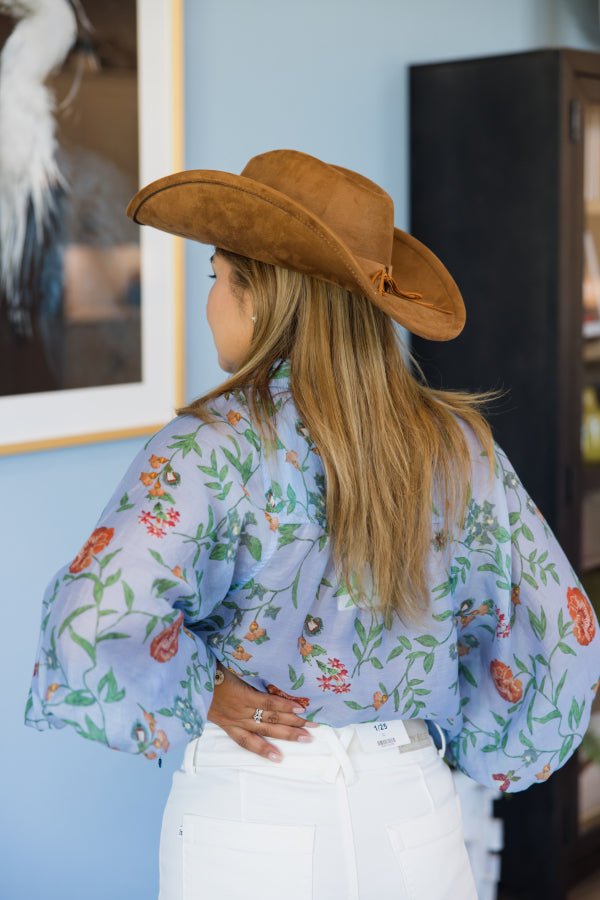 The Elise Floral Button Top - Simply Polished Boutique