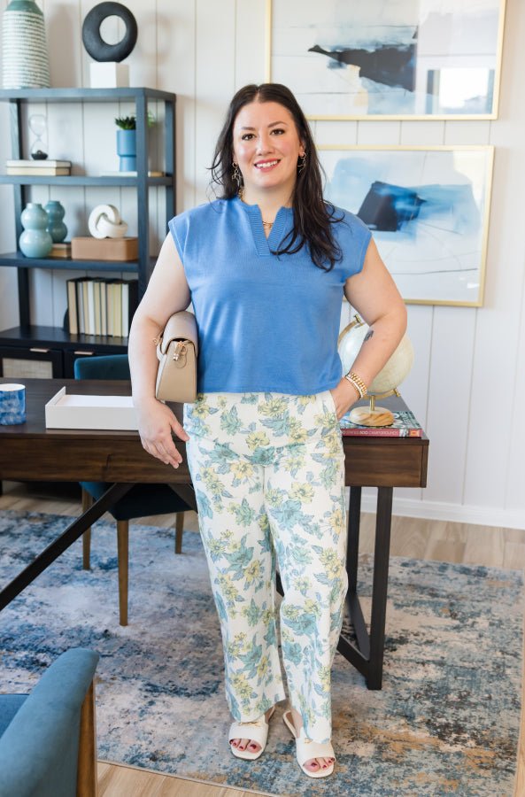 The Harper Floral Straight - Leg Pant - Simply Polished Boutique