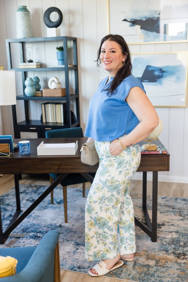 The Harper Floral Straight - Leg Pant - Simply Polished Boutique