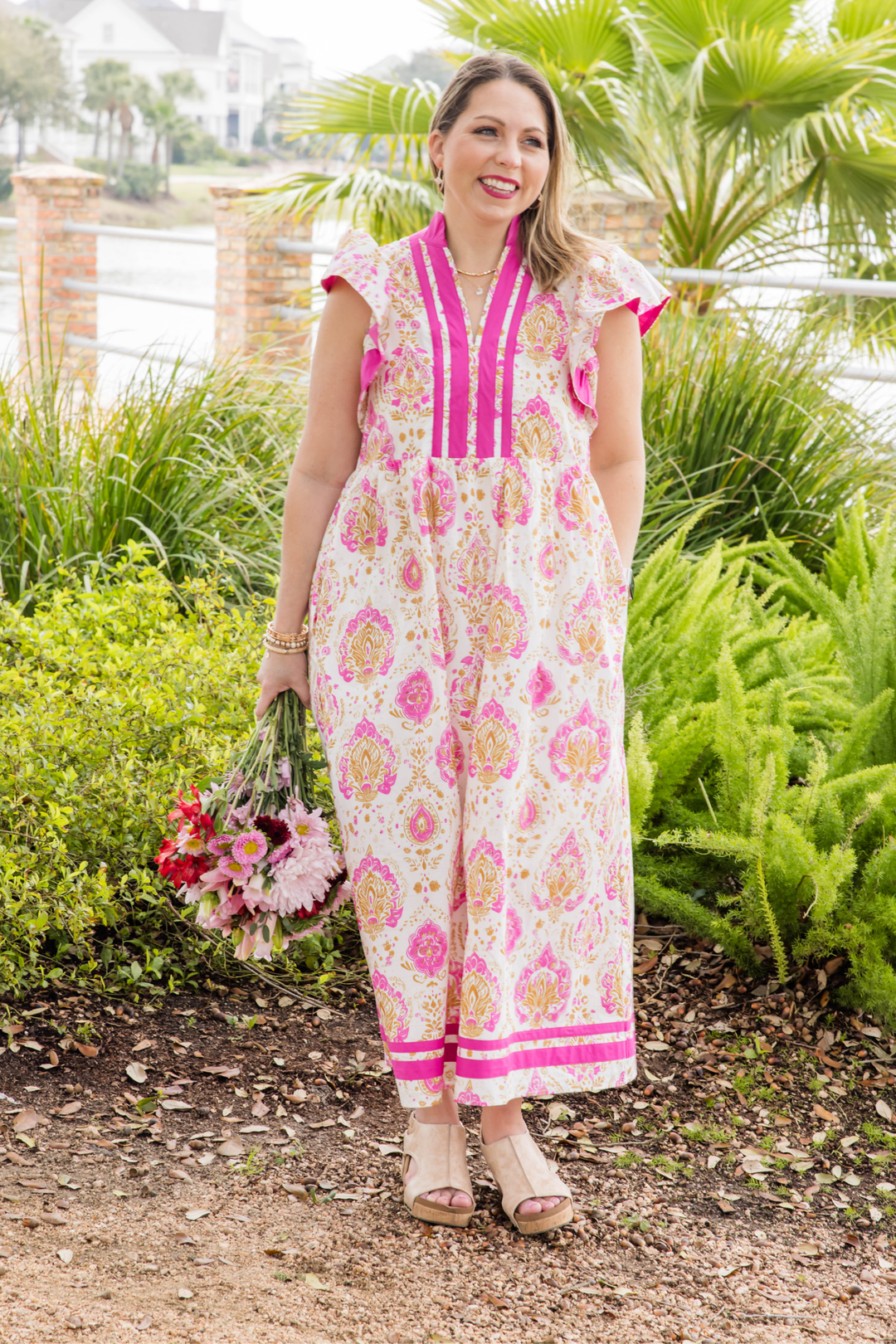 The Lady Rosette Midi Dress - Simply Polished Boutique