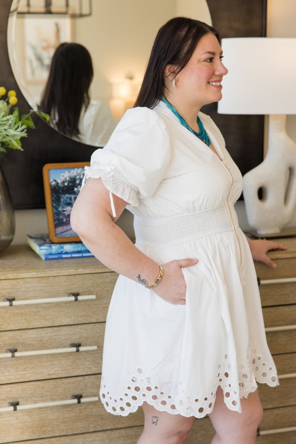 The Lila Scallop Zip Dress - Simply Polished Boutique