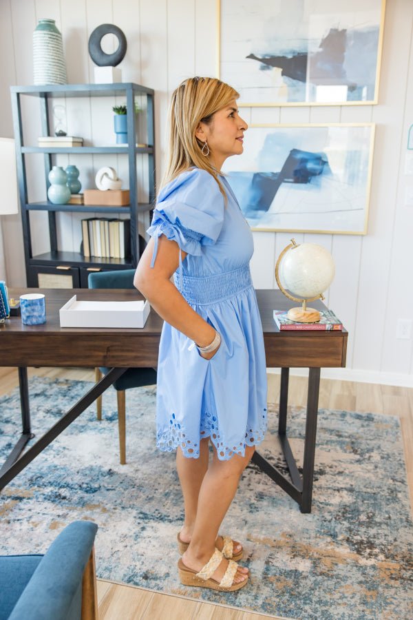 The Lila Scallop Zip Dress - Simply Polished Boutique