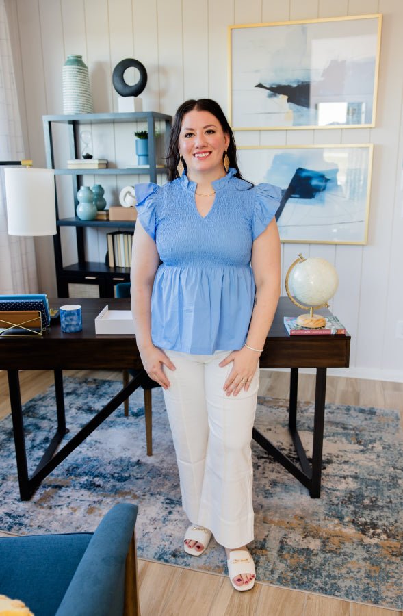 The Lila Smocked Peplum Top - Simply Polished Boutique