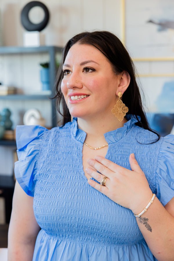 The Lila Smocked Peplum Top - Simply Polished Boutique