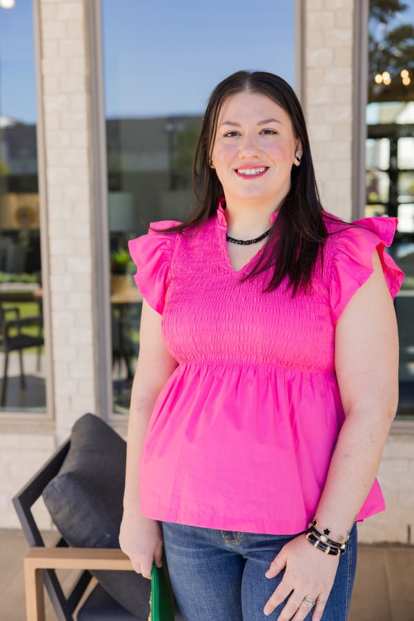 The Lila Smocked Peplum Top - Simply Polished Boutique