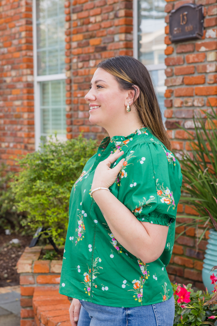 The Morning Gale Fresh Floral Spring Blouse - Simply Polished Boutique
