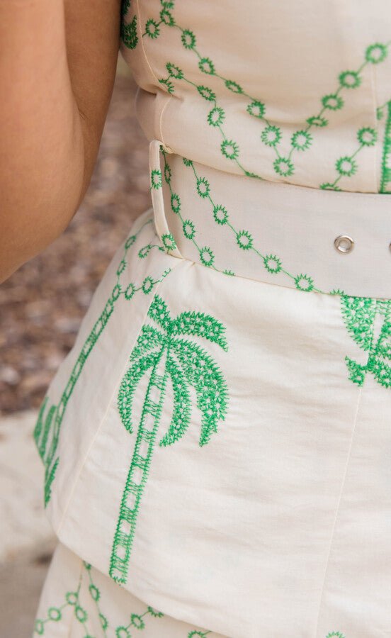 The Palm Grove Belted Top - Simply Polished Boutique