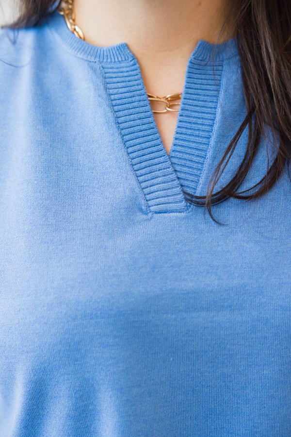 The Rowan Ribbed V Top - Simply Polished Boutique