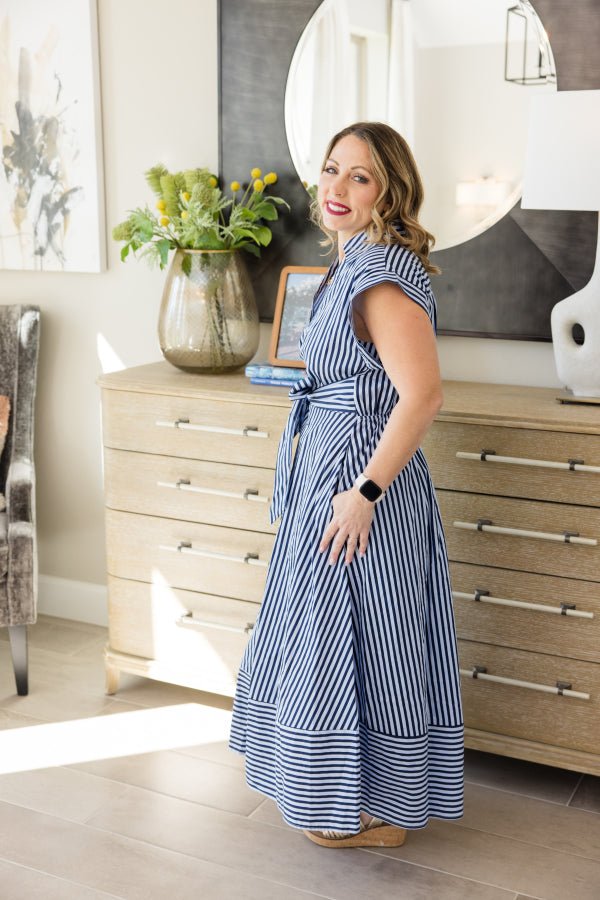 The Sutton Stripe Dress - Simply Polished Boutique