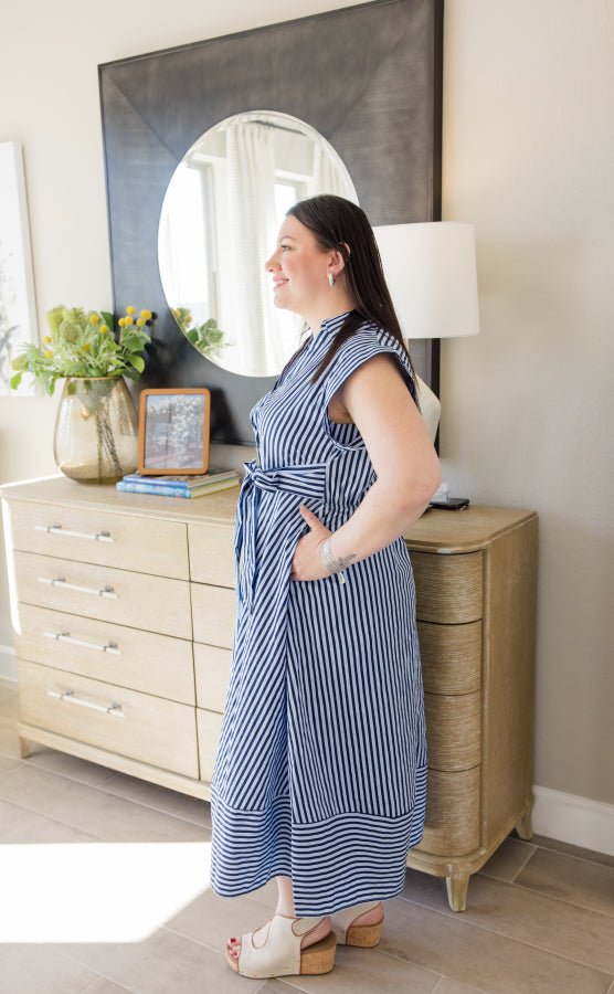 The Sutton Stripe Dress - Simply Polished Boutique