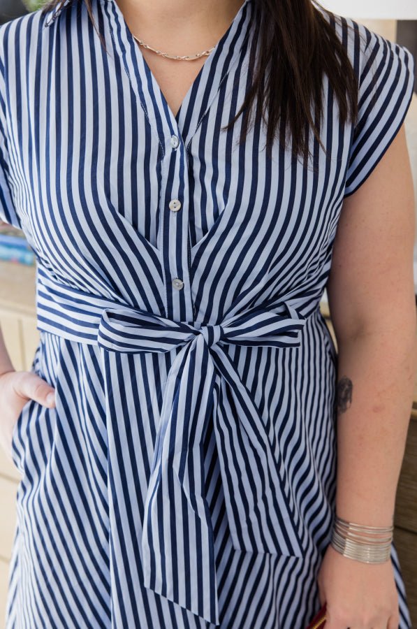 The Sutton Stripe Dress - Simply Polished Boutique