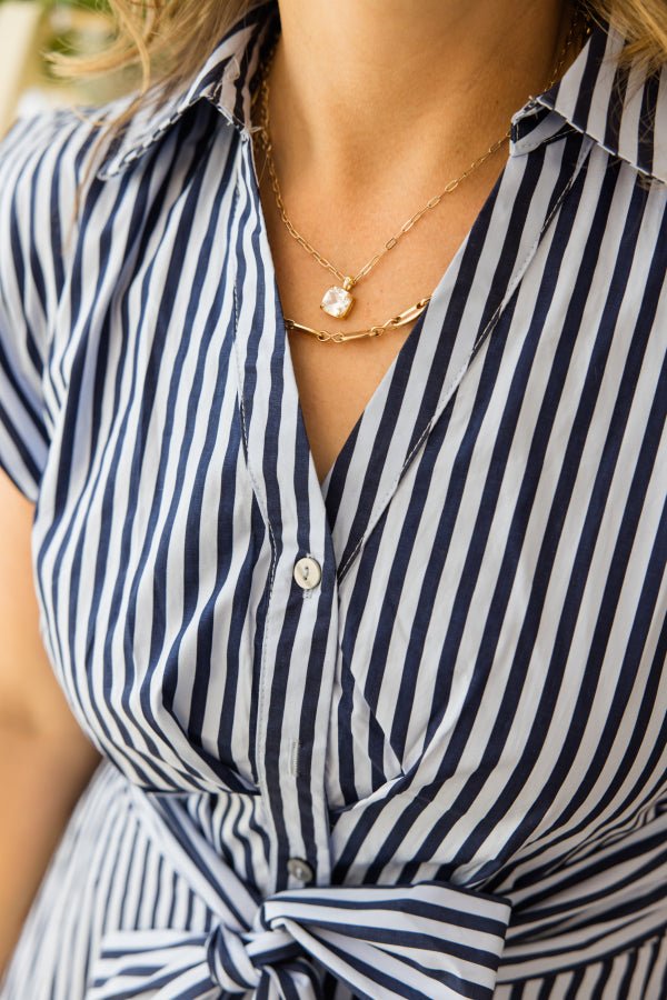 The Sutton Stripe Dress - Simply Polished Boutique