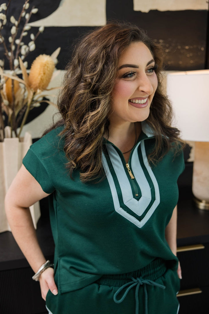 The Victory Lap Quarter Zip Top - Simply Polished Boutique