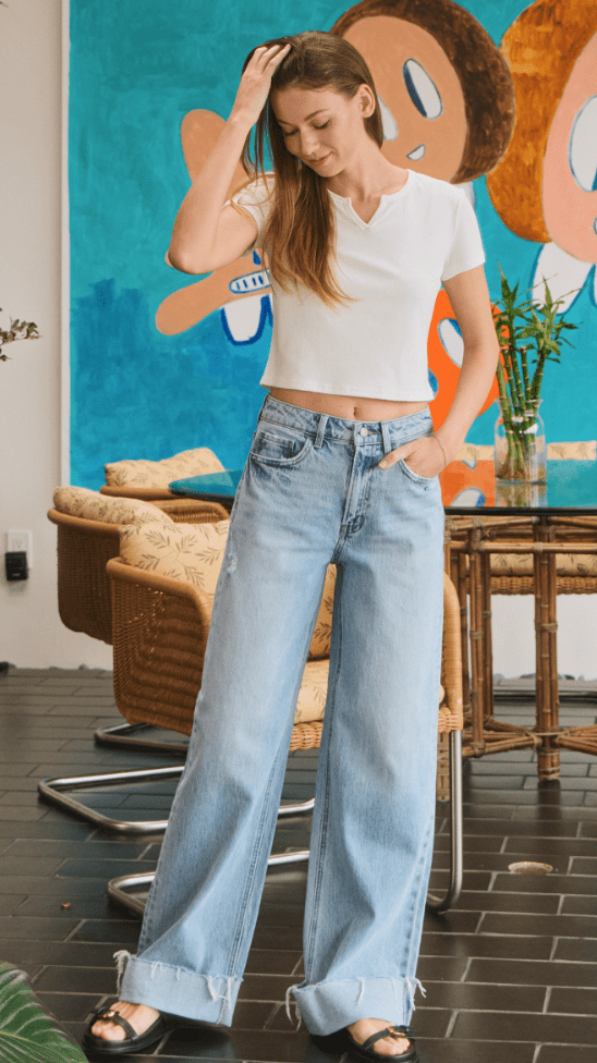 Vervet Super High Rise Baggy Jean - Simply Polished Boutique