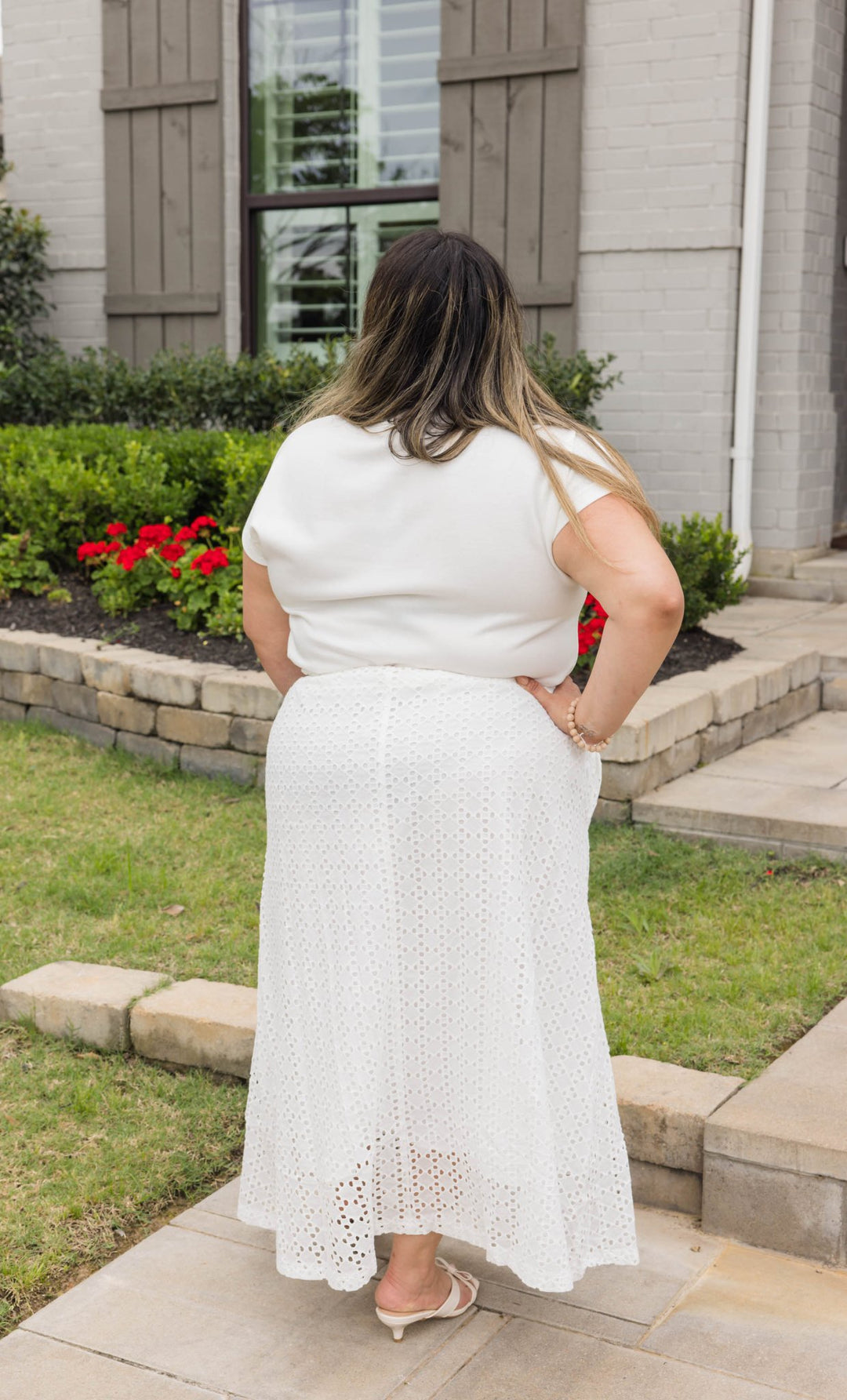 White Eyelet Elegance Skirt - Simply Polished Boutique