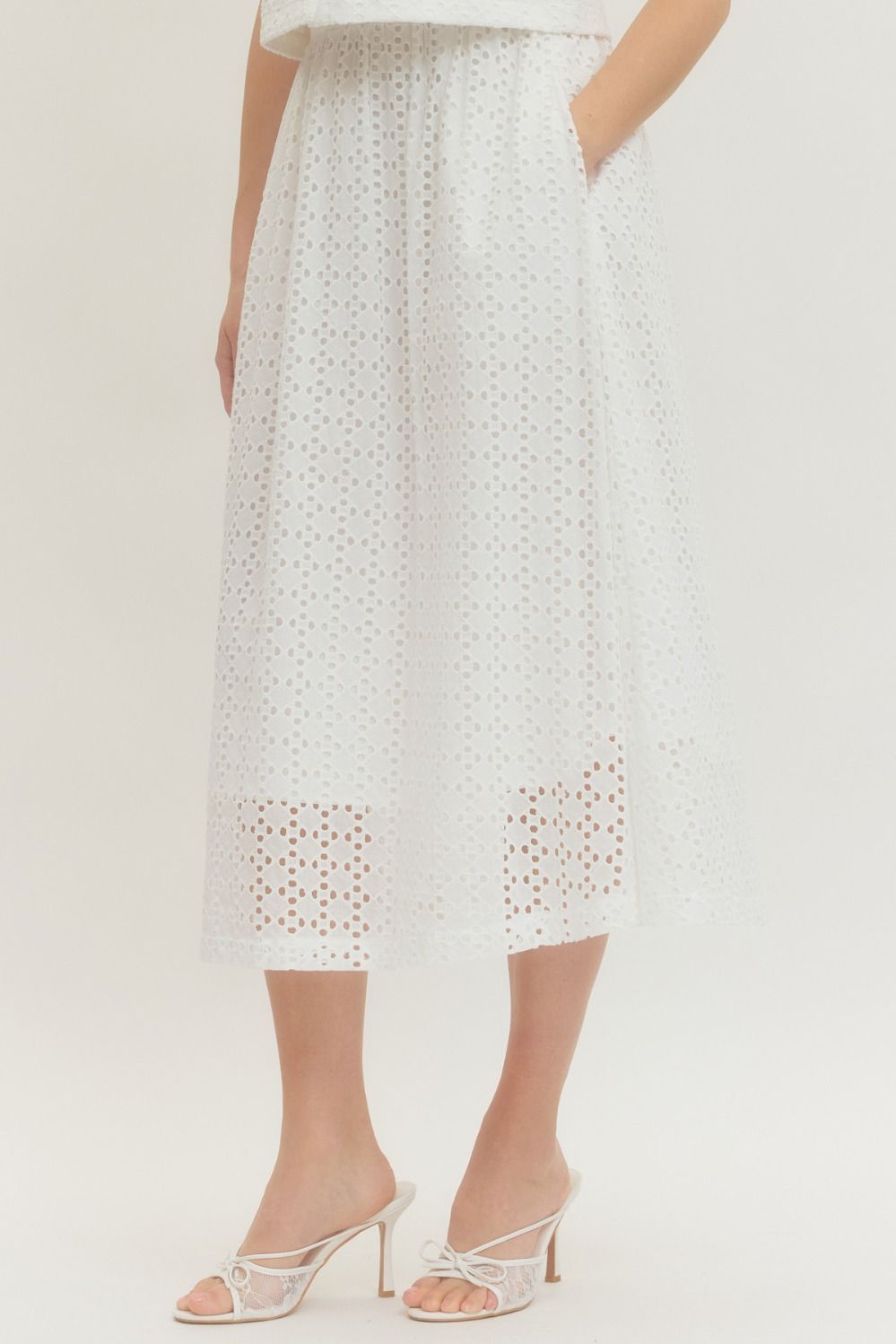 White Eyelet Elegance Skirt - Simply Polished Boutique