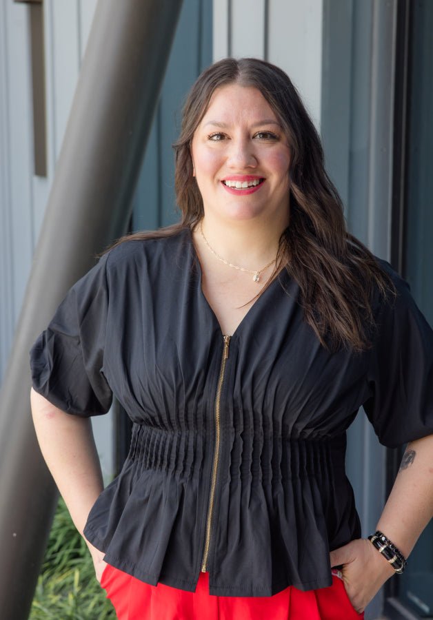 Zip & Flare Blouse - Simply Polished Boutique