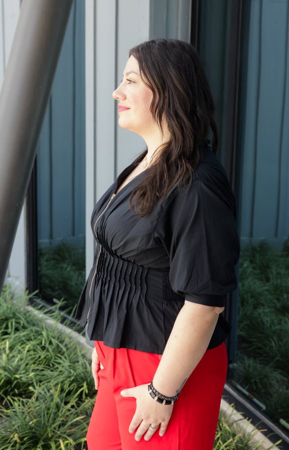 Zip & Flare Blouse - Simply Polished Boutique