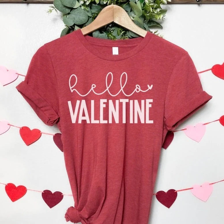 Hello Valentine Tee Shirt - Simply Polished Boutique