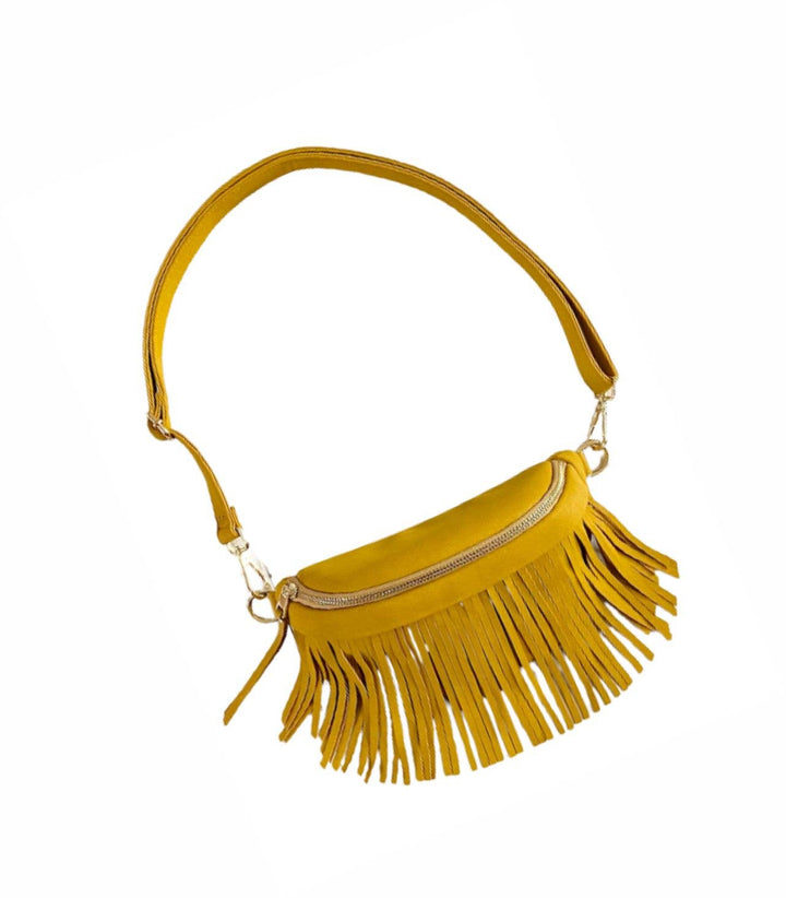 Suede Removeable Fringe - Bum Bag - Hip Bag - Simply Polished Boutique
